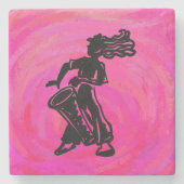 New York Boogie Nights Drum Hot Pink Stenen Onderzetter (Voorkant)