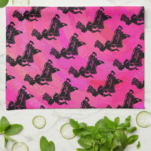 New York Boogie Nights Drum Hot Pink Theedoek (Gevouwen)