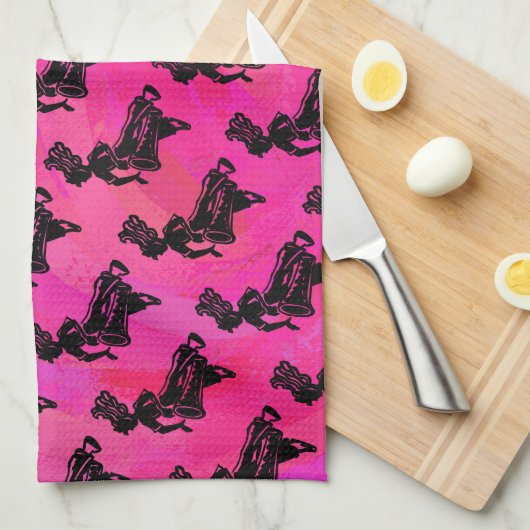 New York Boogie Nights Drum Hot Pink Theedoek (Quarter Fold)