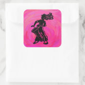 New York Boogie Nights Drum Hot Pink Vierkante Sticker (Tas)