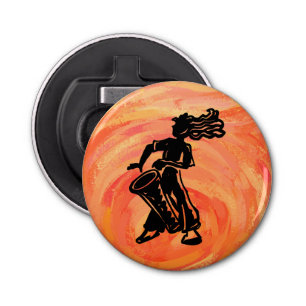 New York Boogie Nights Drum Oranje Button Flesopener