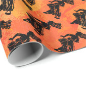 New York Boogie Nights Drum Oranje Cadeaupapier (Rol Hoek)