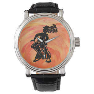 New York Boogie Nights Drum Oranje Horloge