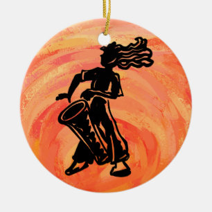 New York Boogie Nights Drum Oranje Keramisch Ornament
