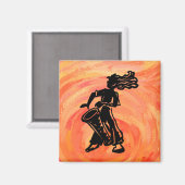 New York Boogie Nights Drum Oranje Magneet (Voorkant / Achterkant)