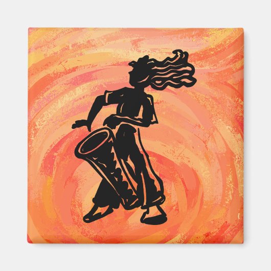 New York Boogie Nights Drum Oranje Magneet (Voorkant)