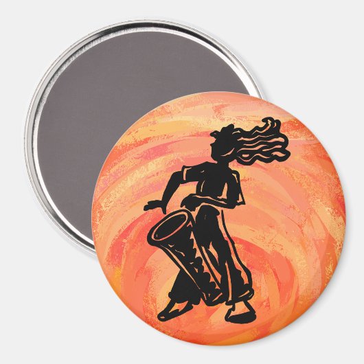 New York Boogie Nights Drum Oranje Magneet (Voorkant / Achterkant)