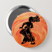 New York Boogie Nights Drum Oranje Ronde Button 4,0 Cm (Voorkant /achterkant)