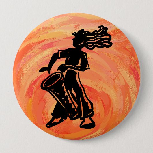 New York Boogie Nights Drum Oranje Ronde Button 4,0 Cm (Voorkant)