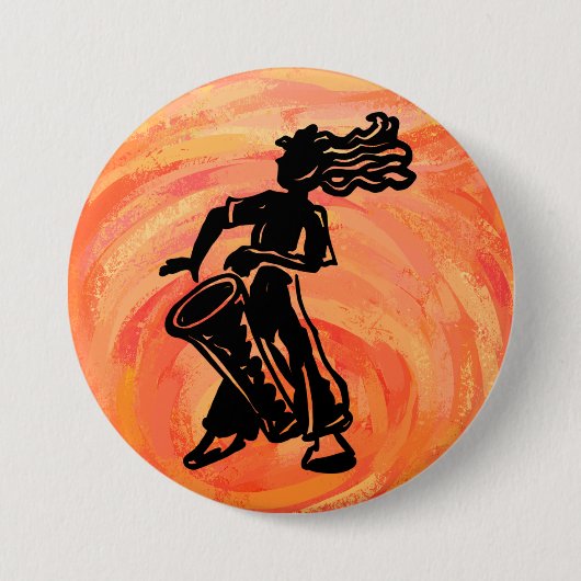 New York Boogie Nights Drum Oranje Ronde Button 7,6 Cm (Voorkant)