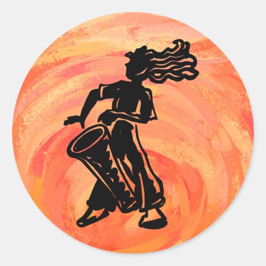 New York Boogie Nights Drum Oranje Ronde Sticker (Voorkant)
