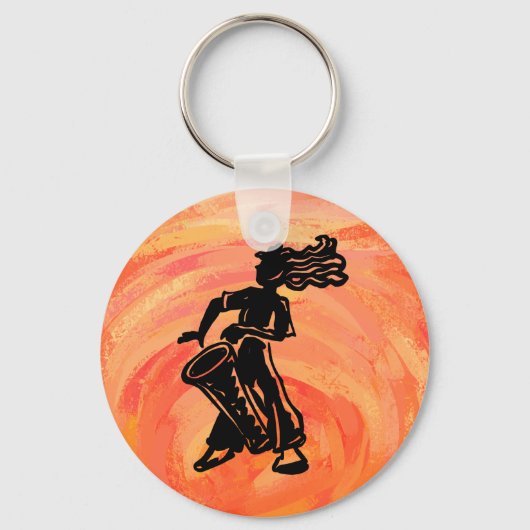 New York Boogie Nights Drum Oranje Sleutelhanger (Voorkant)