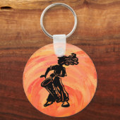 New York Boogie Nights Drum Oranje Sleutelhanger (Voorkant)