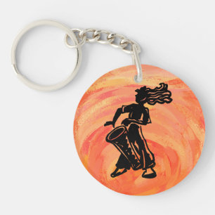 New York Boogie Nights Drum Oranje Sleutelhanger