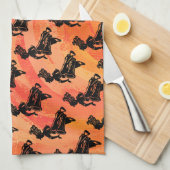 New York Boogie Nights Drum Oranje Theedoek (Quarter Fold)