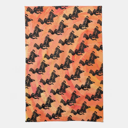 New York Boogie Nights Drum Oranje Theedoek (Verticaal)