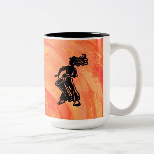 New York Boogie Nights Drum Oranje Tweekleurige Koffiemok (Rechts)