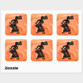 New York Boogie Nights Drum Oranje Vierkante Sticker (Vel)