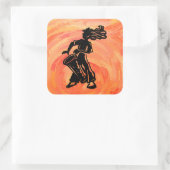 New York Boogie Nights Drum Oranje Vierkante Sticker (Tas)