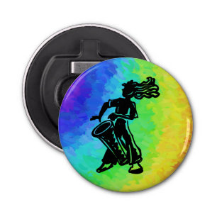 New York Boogie Nights Drum Rainbow Button Flesopener