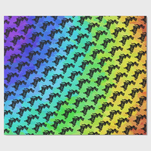 New York Boogie Nights Drum Rainbow Cadeaupapier (Vlak)