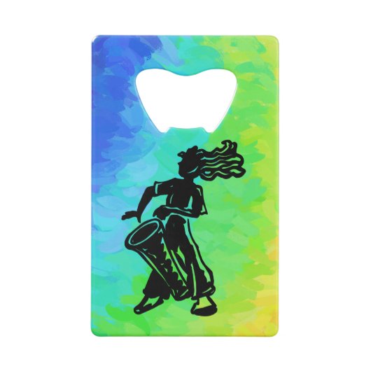 New York Boogie Nights Drum Rainbow Creditkaart Flessenopener (Achterkant)