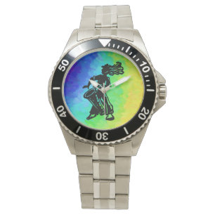 New York Boogie Nights Drum Rainbow Horloge