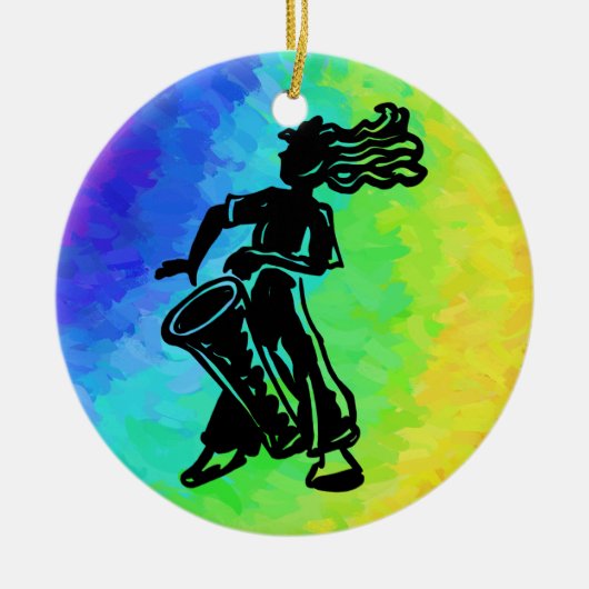New York Boogie Nights Drum Rainbow Keramisch Ornament (Voorkant)