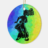 New York Boogie Nights Drum Rainbow Keramisch Ornament (Links)