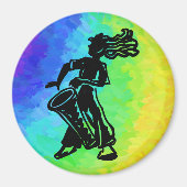 New York Boogie Nights Drum Rainbow Magneet (Voorkant)
