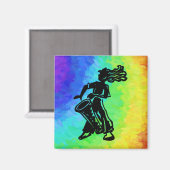 New York Boogie Nights Drum Rainbow Magneet (Voorkant / Achterkant)