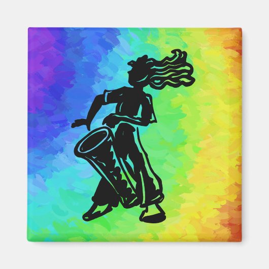 New York Boogie Nights Drum Rainbow Magneet (Voorkant)