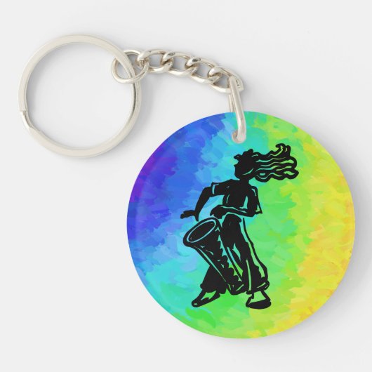 New York Boogie Nights Drum Rainbow Sleutelhanger (Voorkant)