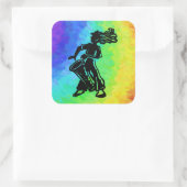 New York Boogie Nights Drum Rainbow Vierkante Sticker (Tas)