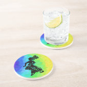 New York Boogie Nights Drum Rainbow Zandsteen Onderzetter (Zijkant)