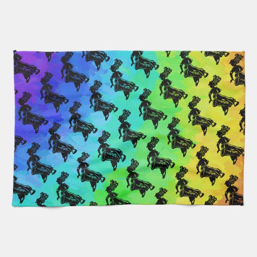 New York Boogie Nights Drum Regenboog Theedoek (Horizontaal)