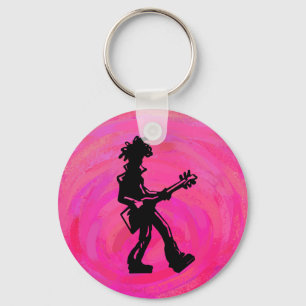 New York Boogie Nights Gitaar Hot Roze Sleutelhanger