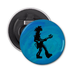 New York Boogie Nights Guitar Blue Button Flesopener