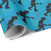 New York Boogie Nights Guitar Blue Cadeaupapier (Rol Hoek)