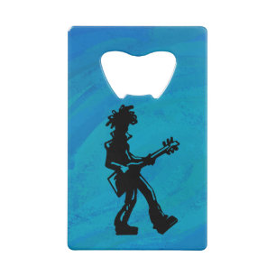 New York Boogie Nights Guitar Blue Creditkaart Flessenopener