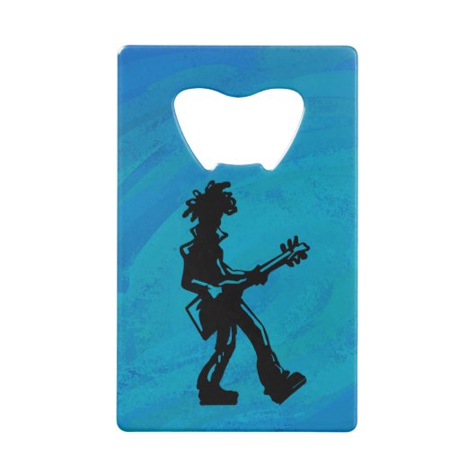 New York Boogie Nights Guitar Blue Creditkaart Flessenopener (Achterkant)