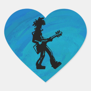 New York Boogie Nights Guitar Blue Hart Sticker
