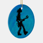 New York Boogie Nights Guitar Blue Keramisch Ornament (Rechts)