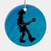 New York Boogie Nights Guitar Blue Keramisch Ornament (Achterkant)
