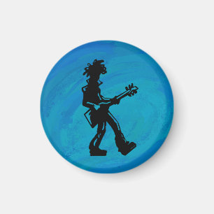 New York Boogie Nights Guitar Blue Magneet