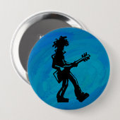 New York Boogie Nights Guitar Blue Ronde Button 4,0 Cm (Voorkant /achterkant)