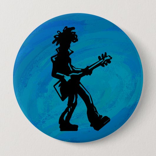 New York Boogie Nights Guitar Blue Ronde Button 4,0 Cm (Voorkant)