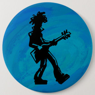 New York Boogie Nights Guitar Blue Ronde Button 6,0 Cm
