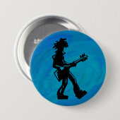 New York Boogie Nights Guitar Blue Ronde Button 7,6 Cm (Voorkant /achterkant)