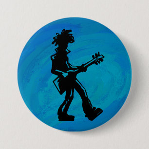 New York Boogie Nights Guitar Blue Ronde Button 7,6 Cm